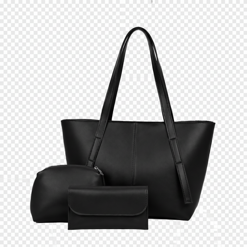 Luxe Noir 3-Piece Everyday Tote Bag Set
