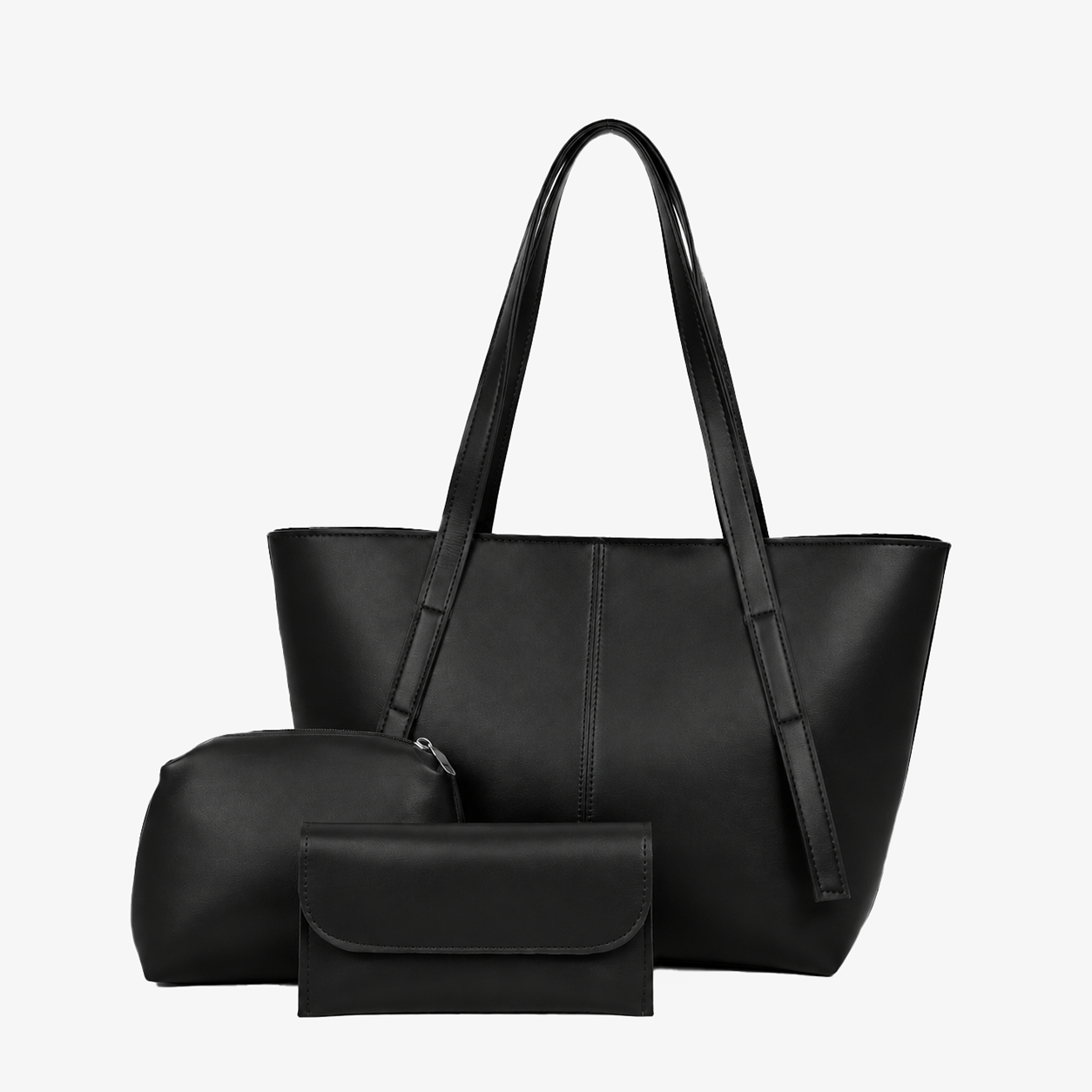 Luxe Noir 3-Piece Everyday Tote Bag Set