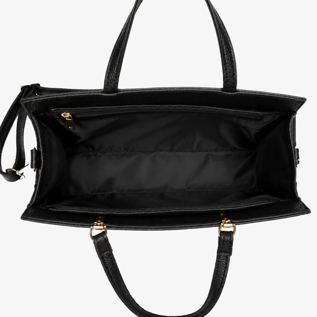 Black Grained PU Leather Rectangle Box Bag