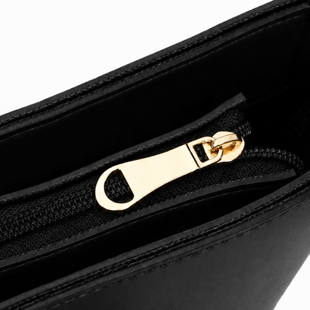 Black Grained PU Leather Rectangle Box Bag