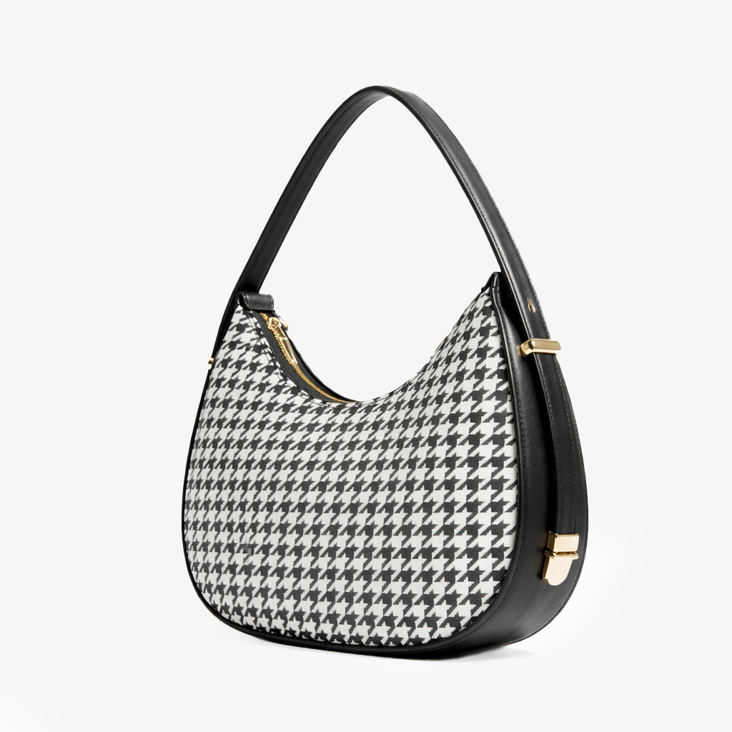 Midnight Houndstooth Bag