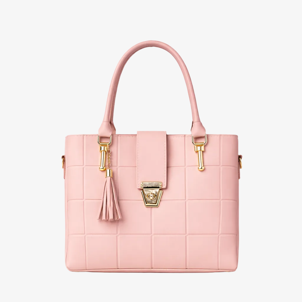 Embossed Grid Handbag