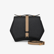 Black Geometric Structured Satchel