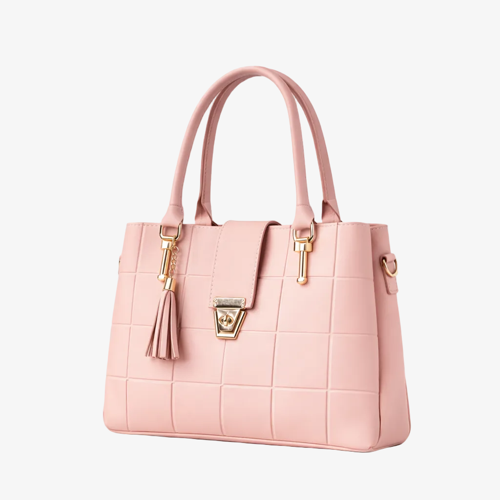 Embossed Grid Handbag