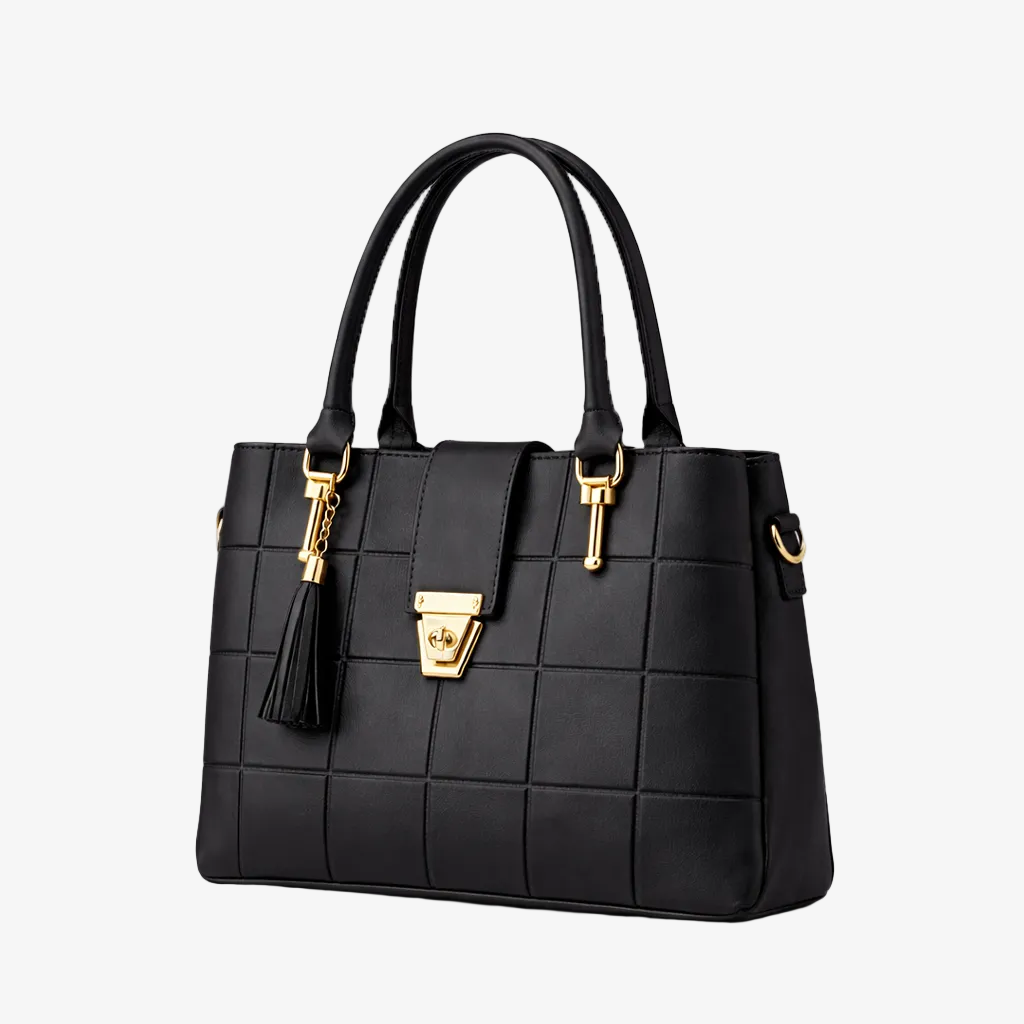 Embossed Grid Handbag