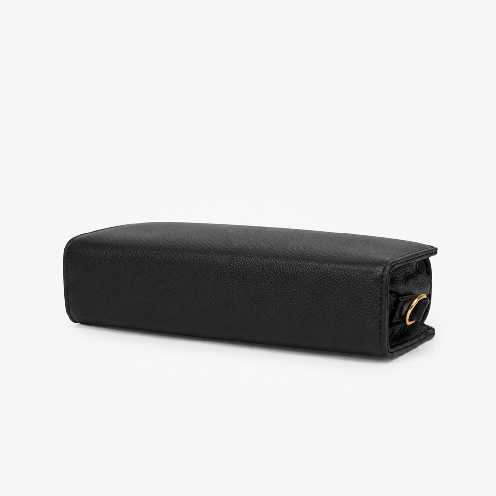 Black Grained PU Leather Rectangle Box Bag