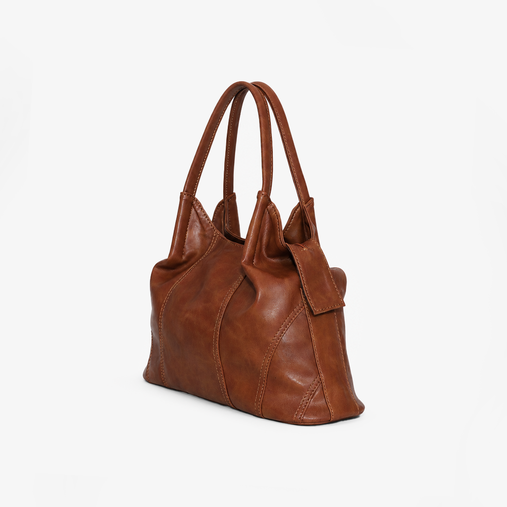 Brown Vintage Hobo Shoulder Bag bottom angle FUR Pakistan