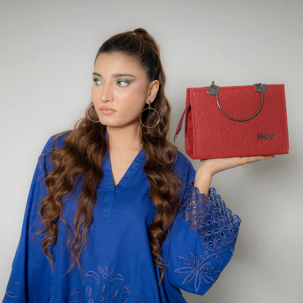 Lace Textured Handbag