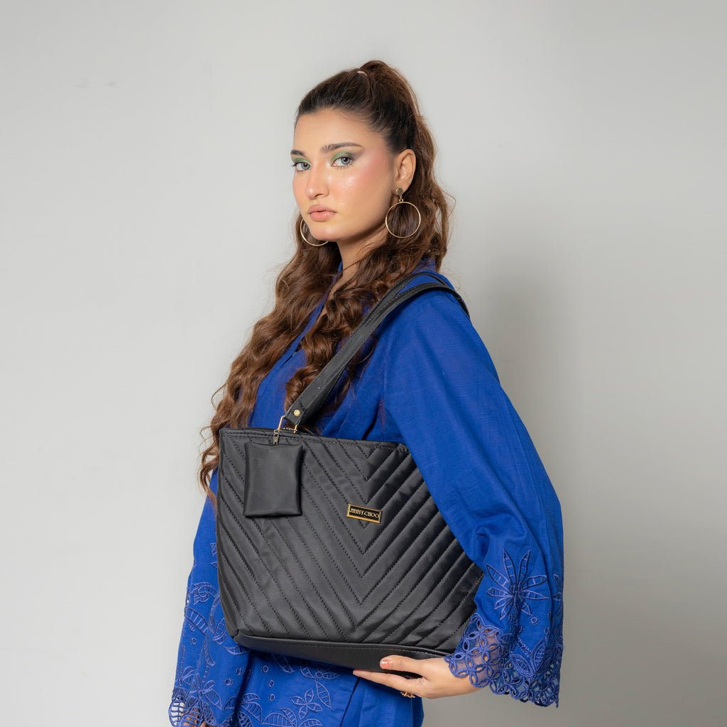 Chevron Quilted Tote Bag