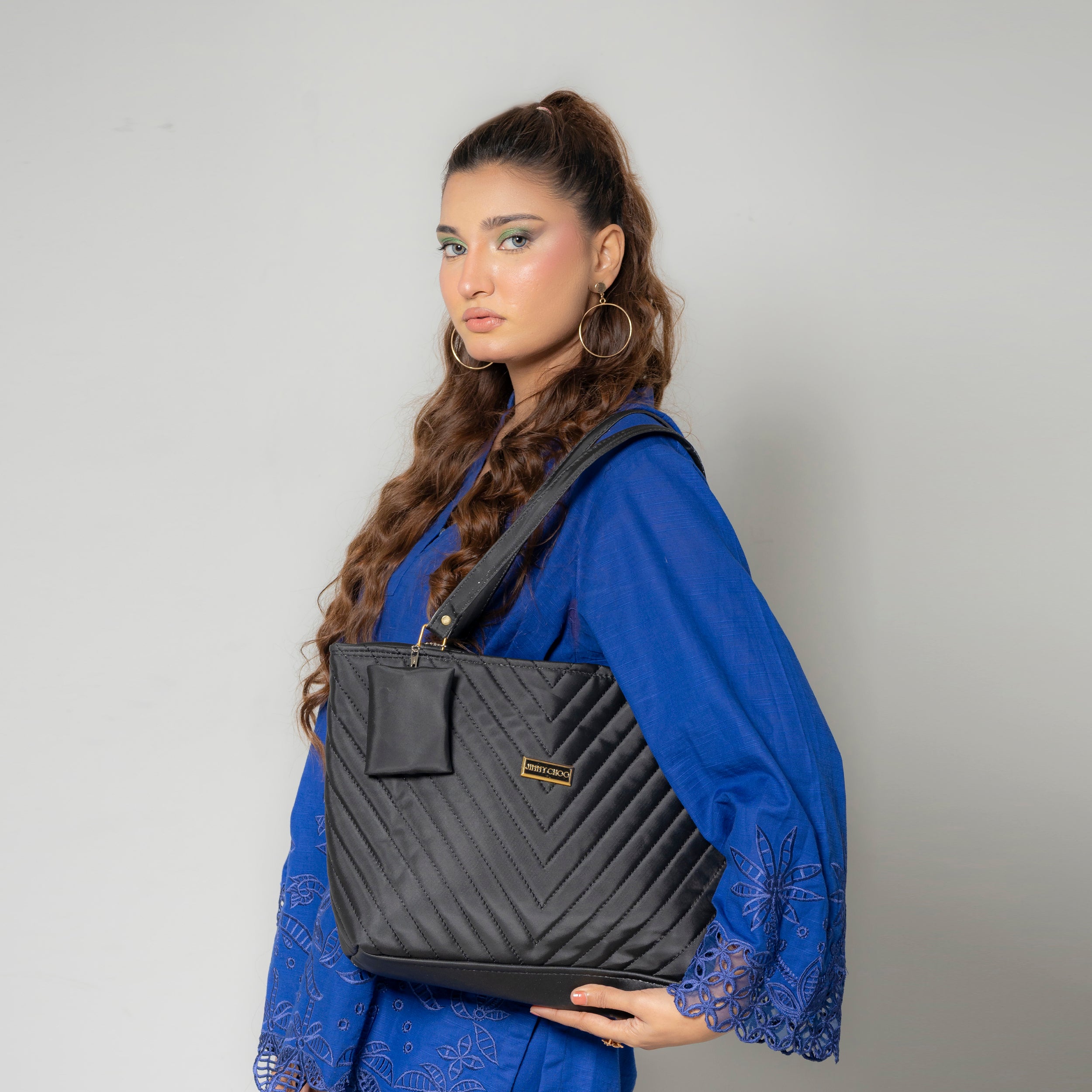 Chevron Quilted Tote Bag