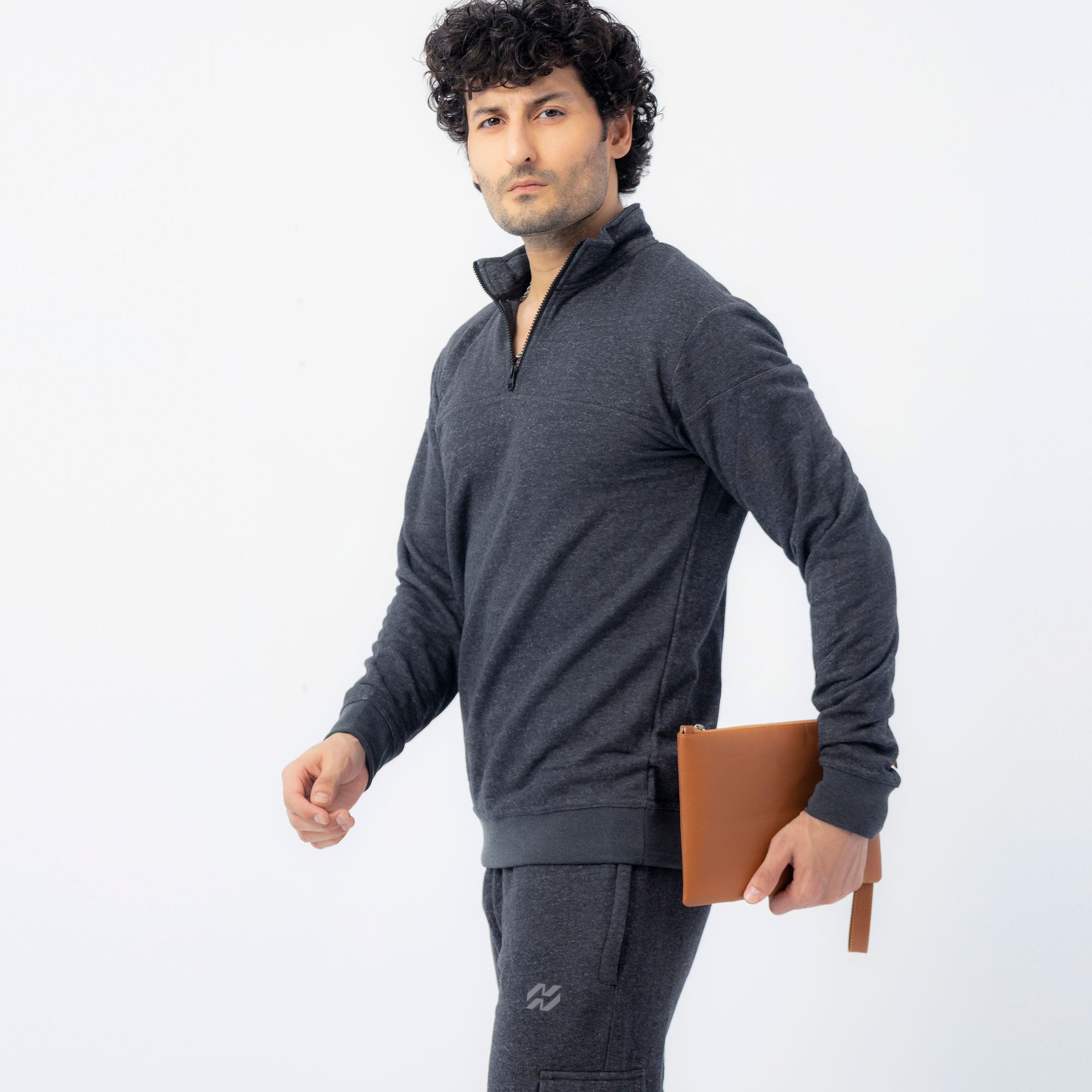 Tan Cognac Genuine Leather Clutch Wristlet | 100% Pure Cow Leather | Silver Hardware | Unisex