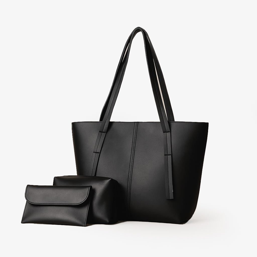 Luxe Noir 3-Piece Everyday Tote Bag Set