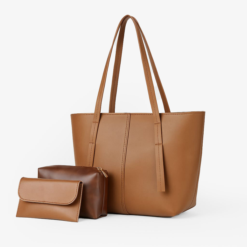 Luxe Noir 3-Piece Everyday Tote Bag Set